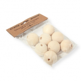 Dekoracje koraliki drewniane 30mm 8szt