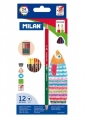 Kredki ołówkowe Milan Bicolor, trójkątne, dwustronne - 24 kolory (07112312)