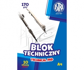 Blok techniczny Astra A4/10k 170g/m2, 10 szt.