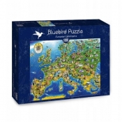 Bluebird Puzzle 1000: Mapa z zabytkami Europy (70322)