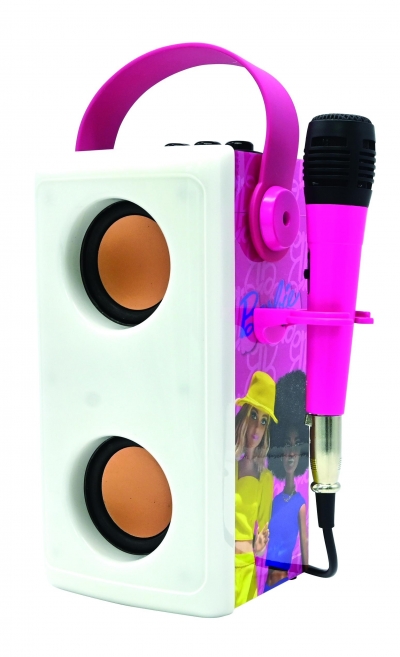<img src='https://webimage.pl/pics/225/4/d3380743104225.jpg' style='height:440px' /> Głośnik bluetooth z mikrofonem Barbie Lexibook BTP185BBZ
