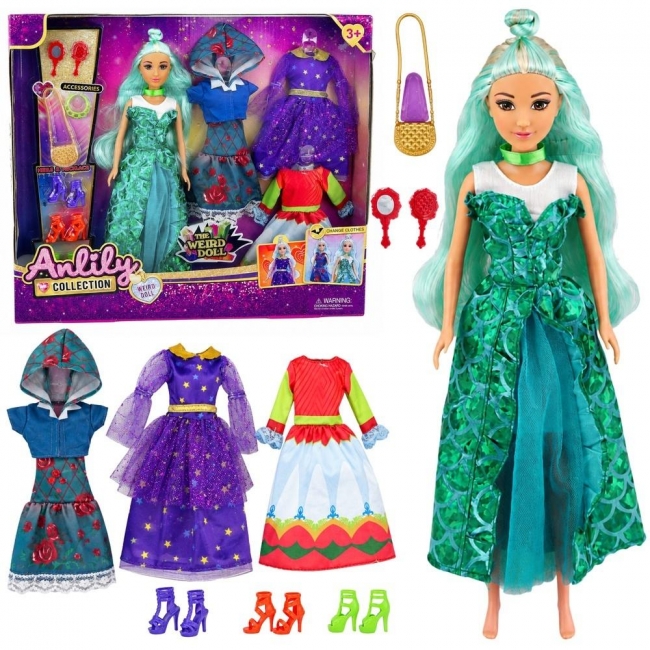 <img src='https://webimage.pl/pics/225/4/d5907990204225.jpg' style='height:440px' /> Lalka Anlily Weird z przebraniami fantasy