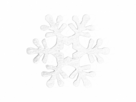 Śnieżynka biała dekoracja drewniana 2cm 24szt
