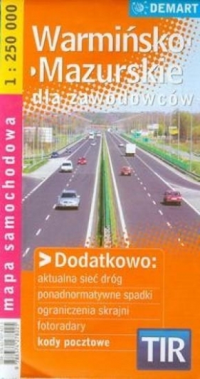 Warmińsko-mazurskie dla zawodowców TIR mapa samochodowa 1:250 000