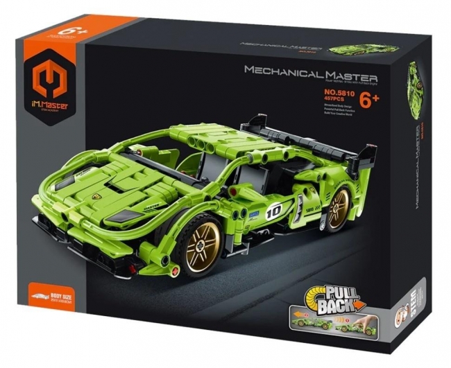 Klocki Auto wyścigowe zielone 457el