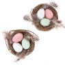 Gniazdka dekoracyjne jajka i piórka 8cm 2szt
