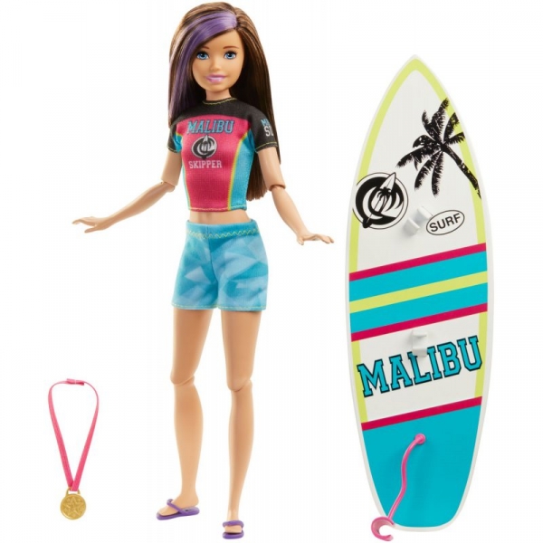 Barbie Dreamhouse Adventures - Lalka Sportowa Siostra Skipper Surferka (GHK34/GHK36)
