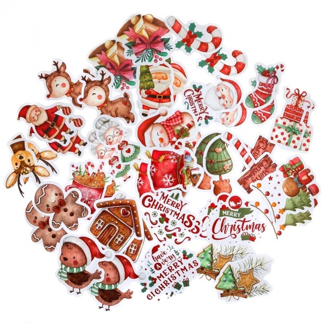 Naklejki winylowe Boże Narodzenie 4-6cm 46szt