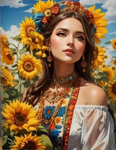 <img src='https://webimage.pl/pics/226/7/d5906196017226.jpg' style='height:440px' /> Diamentowa Mozaika Kobieta Słowianka w słonecznikach NO-2001722