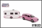 Samochód Hipo metalowe VOLVO z napędem i otwieranymi drzwiami + przyczepa camping (520194)