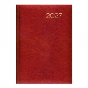 Kalendarz 2027 A5 dzienny czerwony SK2