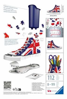 Ravensburger, Puzzle 3D 108: Trampek Union Jack (11222)