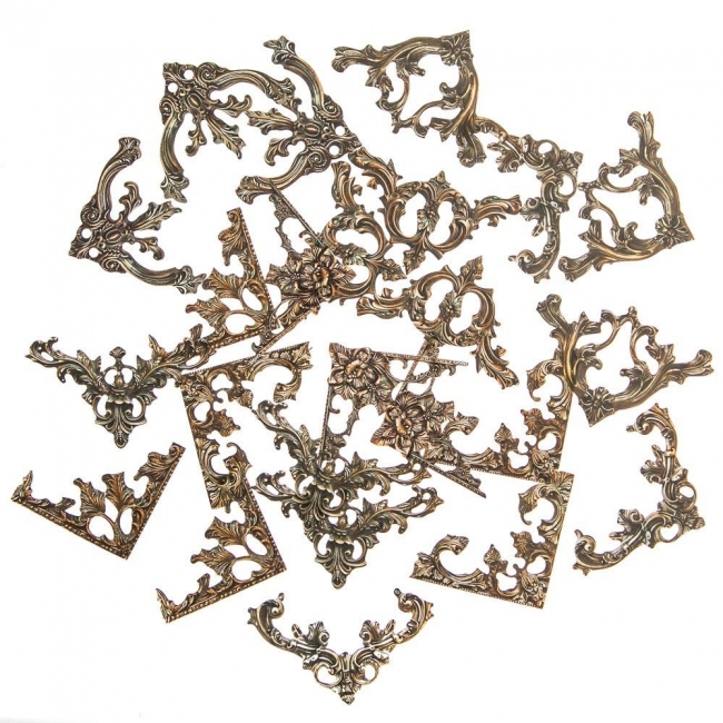 Naklejki narożniki vintage 5x5cm 24szt