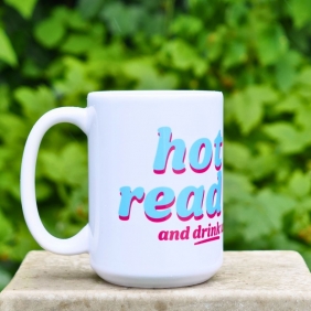 Kubek duży (440 ml) – Hot girls read books (niebieski)