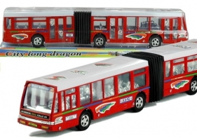 Autobus Przegubowy Friction Duży 41,5 cm Czerwony