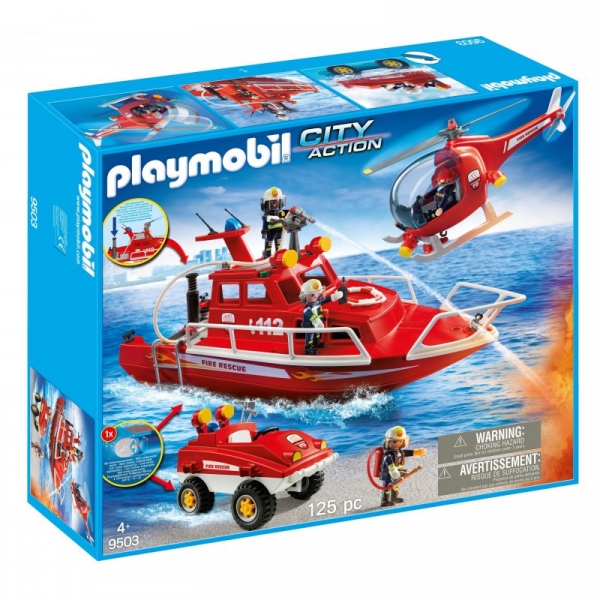 Playmobil City Action: Zestaw straż pożarna z motorem podwodnym (9503) (Uszkodzone opakowanie)
