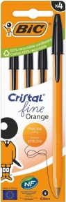  Długopis Orange Fine Cristal 4szt czarny BIC