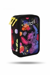 Coolpack, Piórnik potrójny z wyposażeniem Disney Black Jumper 3 - Stitch (F067886)