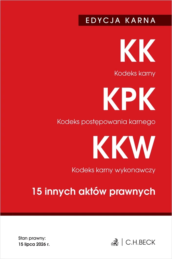 <img src='https://webimage.pl/pics/228/9/d9788384119228.png' style='height:440px' /> Edycja karna. Kodeks karny. Kodeks postępowania karnego. Kodeks karny wykonawczy. 15 innych aktów prawnych
