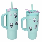 Kubek 470ml termiczny ze słomką To Go Panda 14142A