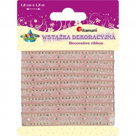 Wstążka dekoracyjna 1,2cm/1,5m - różowa jasna (339430)