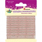 Wstążka dekoracyjna 1,2cm/1,5m - różowa jasna (339430)