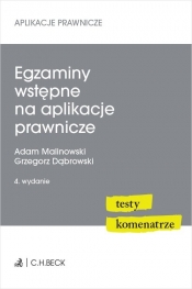 Egzaminy wstępne na aplikacje prawnicze. Testy, komentarze - Grzegorz Dąbrowski