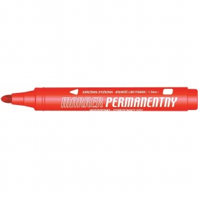 Marker permanentny Tetis, 1-2 mm, 12 szt. - czerwony (KM102-CO)
