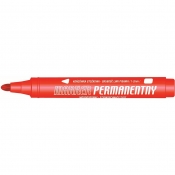 Marker permanentny Tetis, 1-2 mm, 12 szt. - czerwony (KM102-CO)