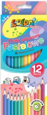 Kredki ołówkowe trójkątne pastelowe Penmate Kolori Premium 12 kolorów +