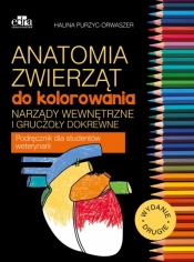 Anatomia zwierząt do kolorowania. Narządy wewnętrzne i gruczoły dokrewne - Halina Purzyc-Orwaszer