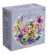 Puzzle 500: Round - Flowers 2 - Purple Garden