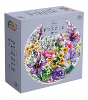 Puzzle 500: Round - Flowers 2 - Purple Garden