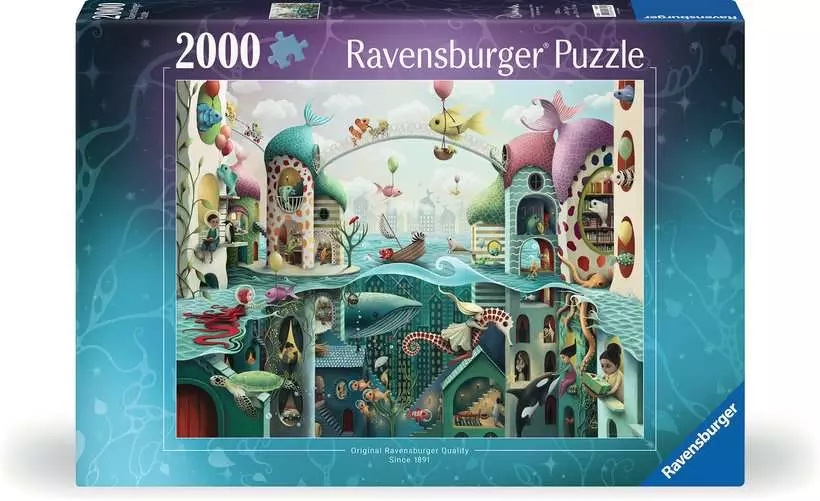 <img src='https://webimage.pl/pics/231/8/d4005556168231.png' style='height:440px' /> Ravensburger, Puzzle 2000: Gdyba ryby mogła chodzić (168231)