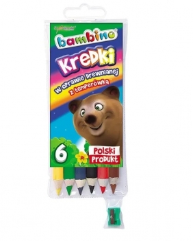 Kredki Bambino drewniane, 6 kolorów z temperówką