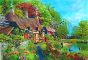 Puzzle Domek w kwitnącej dolinie rzecznej 4000