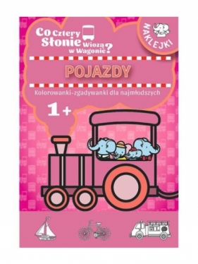 Co cztery słonie wiozą w wagonie.Kolorowanki