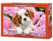 Puzzle Pup in Pink Flowers 500 elementów (52233)
