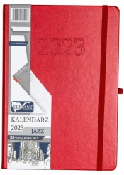 Kalendarz 2023 B5 tyg. Jazz czerwony ELEFANT