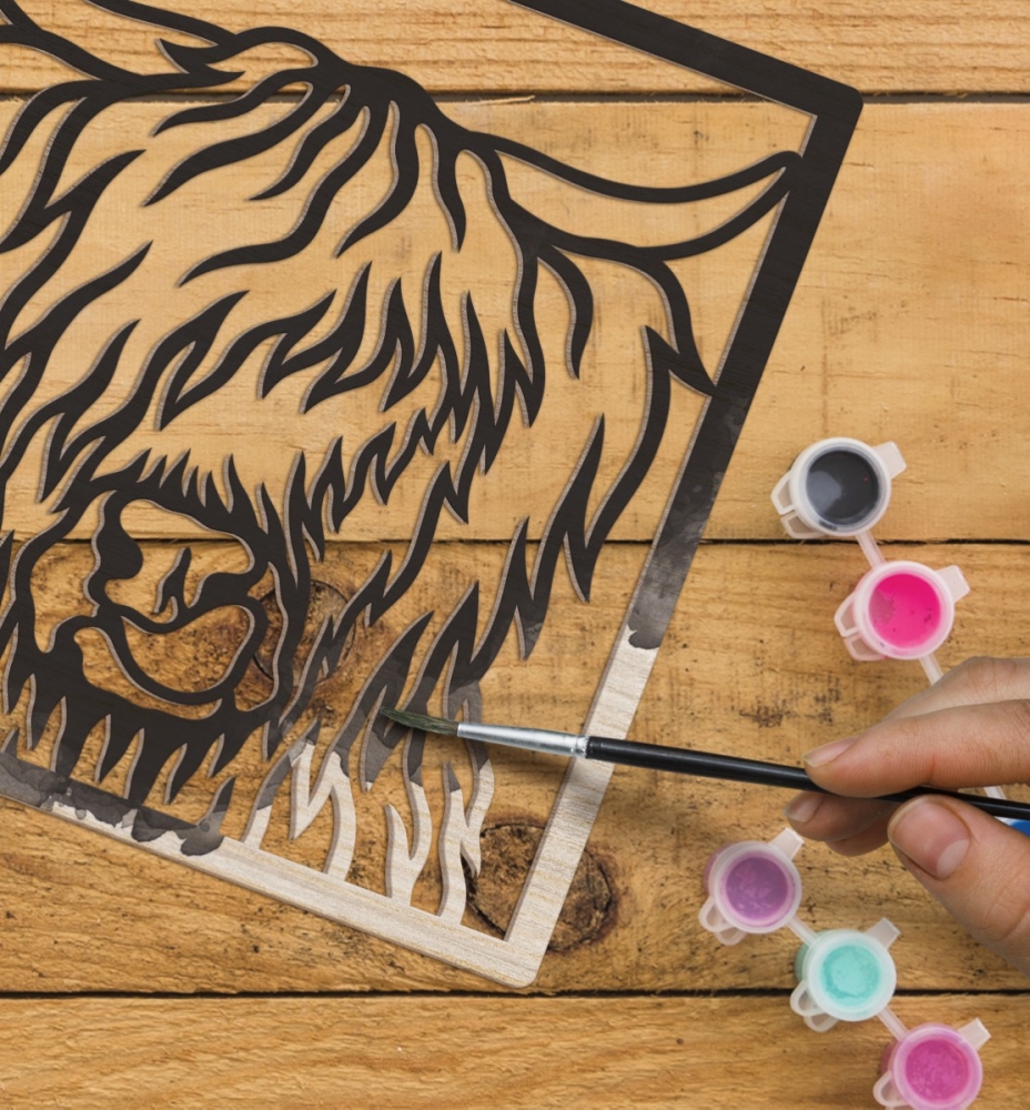 Zestaw do tworzenia obrazów z drewna - krowa