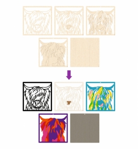 Zestaw do tworzenia obrazów z drewna - krowa