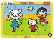 Trefl, Puzzle ramkowe Baby 2w1: Szczęśliwa Kicia Kocia (80023)