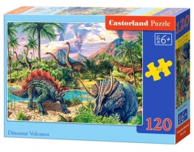 Puzzle Dinosaur Volcanos 120 elementów (Uszkodzone opakowanie)