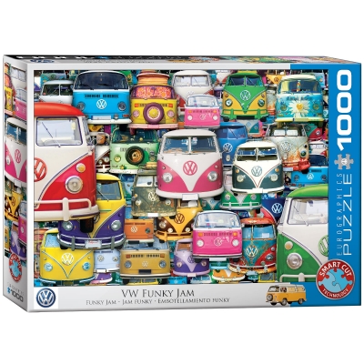 <img src='https://webimage.pl/pics/234/4/d628136654234.jpg' style='height:440px' /> Puzzle 1000 VW Bus Funky Jam 6000-5423