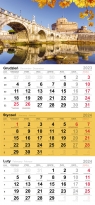 Kalendarz ścienny, trójdzielny 2024 (T-106T-08) Kevin Prenger