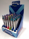 Długopis z kryształkami, mix kolorów, wkład niebieski/czarny op36