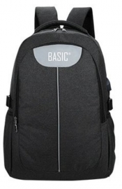 Plecak młodzieżowy Basic z usb czarny (607823)
