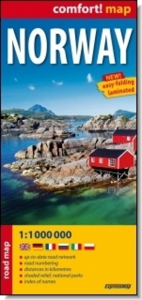 Norwegia / Norway laminowana mapa samochodowa 1:1 000 000 - Opracowanie zbiorowe
