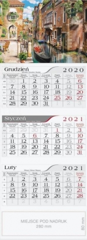Kalendarz 2021 Trójdzielny Venecja CRUX