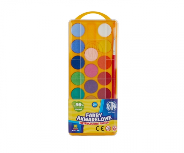 Farby akwarelowe - 18 kolorów (302118003) (Uszkodzone opakowanie)